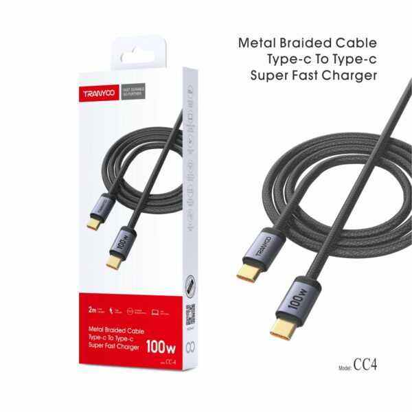 TRANYOO T-CC4 C TO C 2M CABLE(100W)