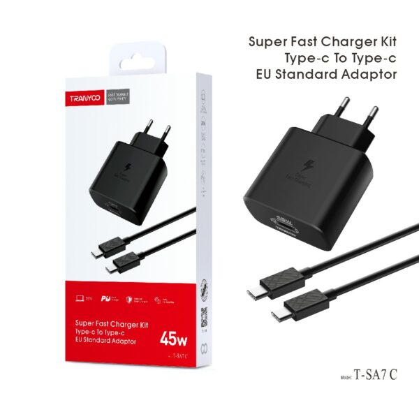 TRANYOO T-SA7C 45W SUPER FAST ADAPTER WITH C TO C CABLE