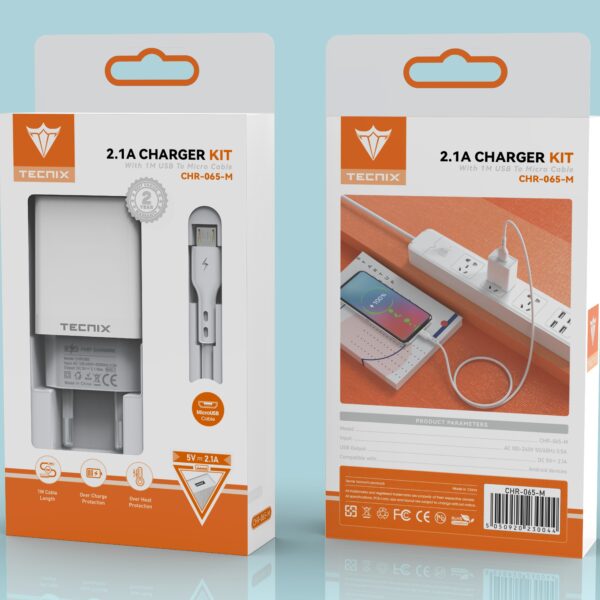 CHR065M 2.1A USB Charger with Micro Cable