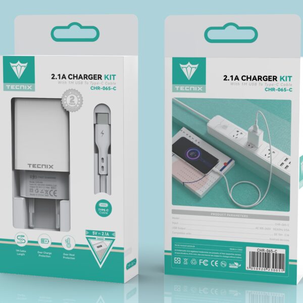 CHR065C 2.1A USB Charger with Type-c Cable