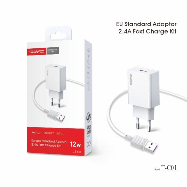 Tranyoo T-C01 2.4A Charger with Typec Cable