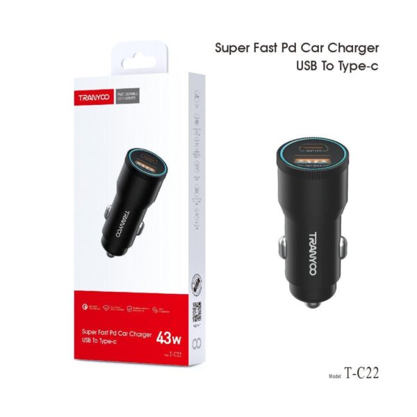Tranyoo T-C22 QC5.0+PD Metal Car Charger