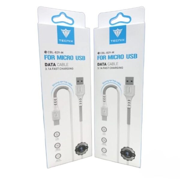 CBL829M Tecnix micro cable with spring 3.1A 1M