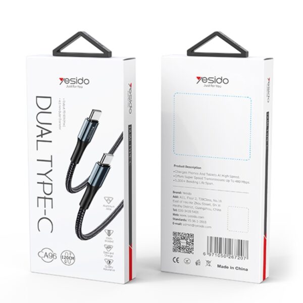 Yesido Type-C to USB-C / Type-C Fast Charging