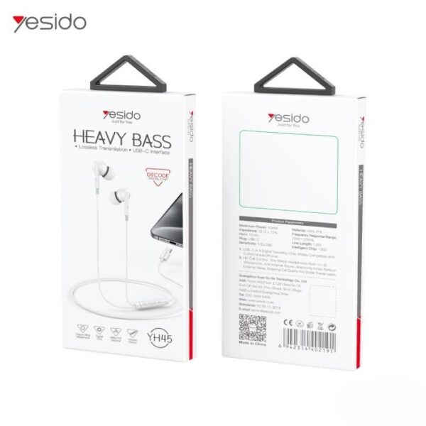 Yesido Heavy Bass USB-C Interface Earphones
