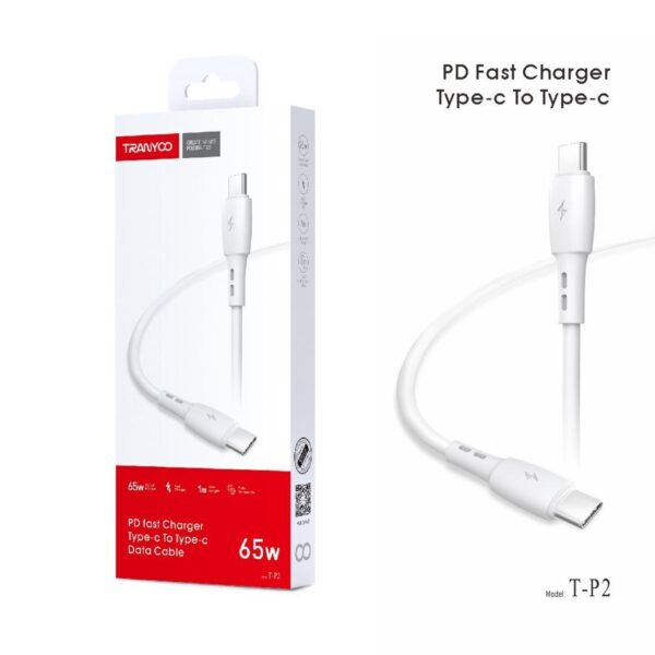 Tranyoo Cable P2 PD Fast Charger Type C to Type C