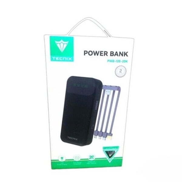 Tecnix 20000 mAh Power Bank 4in1 Output Cable