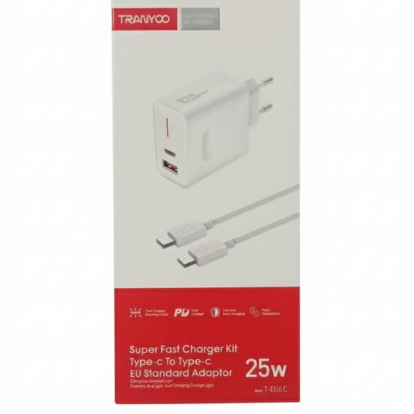 TRANYOO T-EU6 C TYPE-C CHARGER AND CABLE