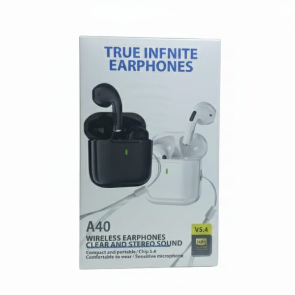 A40 TRUE INFNIT WIRELESS EARPHONES WHITE/BLACK