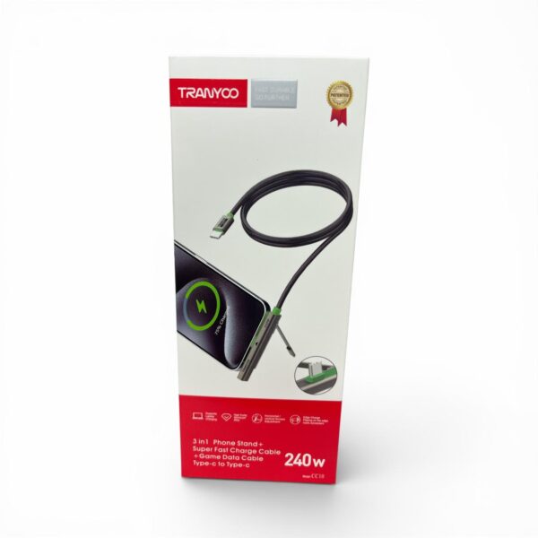 Tranyoo phone stand+super fast charger cable+game data cable type-c to type-c 240w