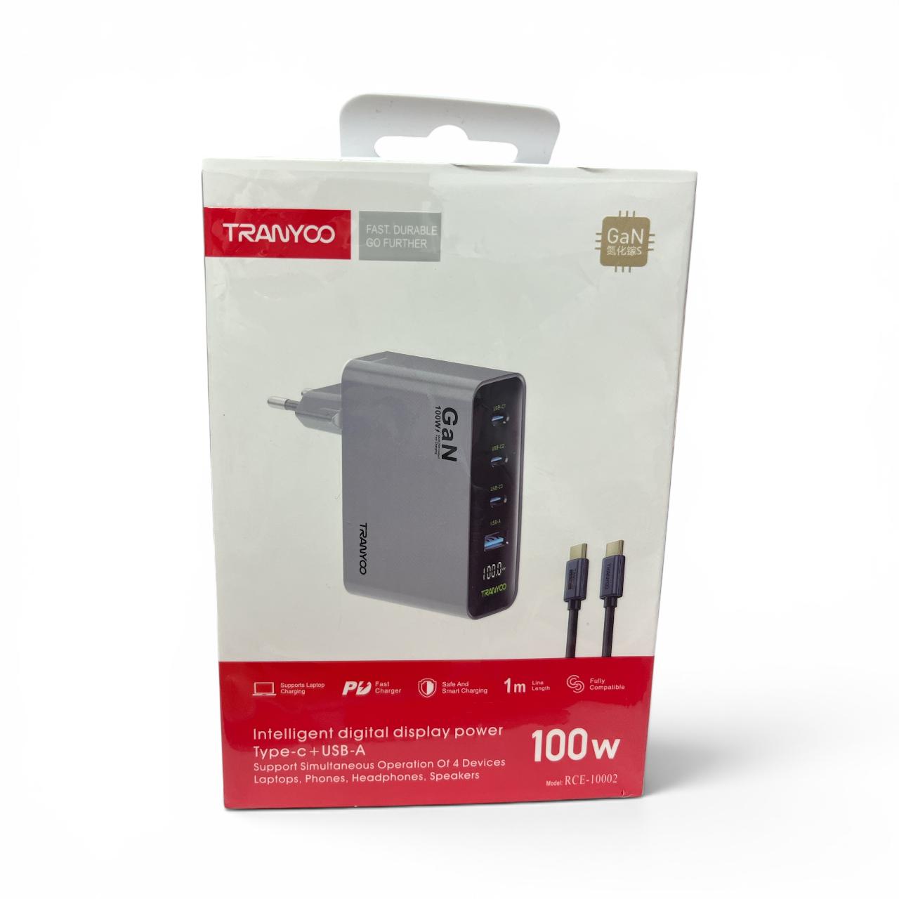 Tranyoo intelligent digital type-cx3+usb-a 100w fast charger