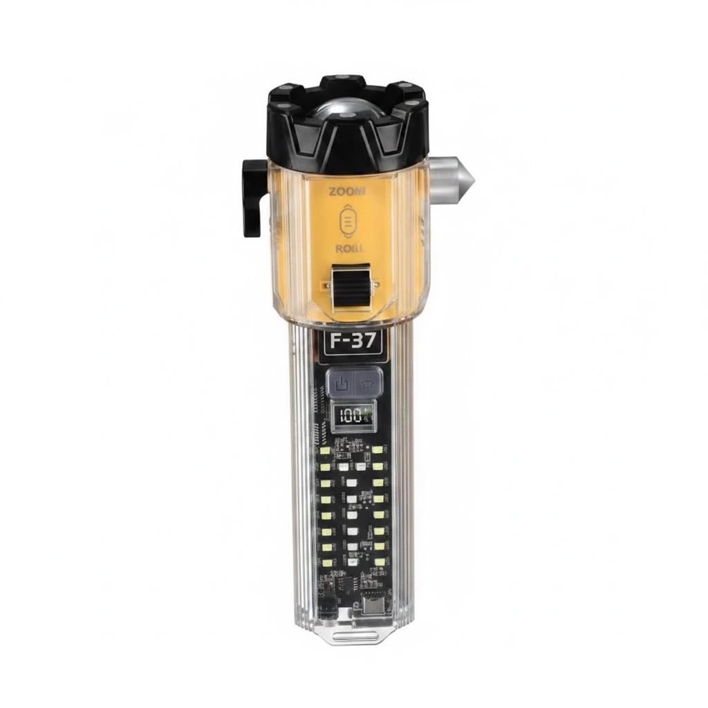 F37 10in1 Emergency Flash Light with lighter and charging  knife etc